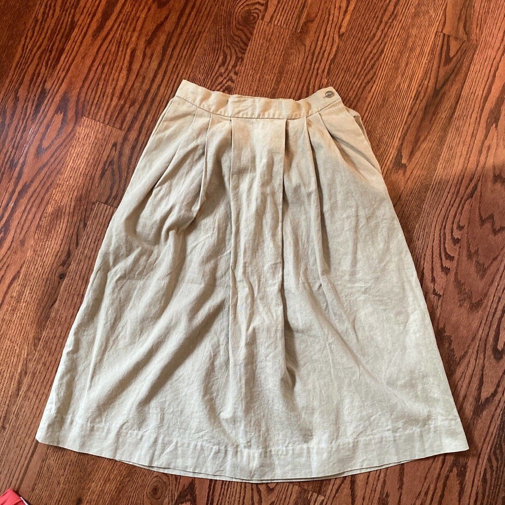vintage linen blend Ann Taylor pleated teacher academia skirt Xs